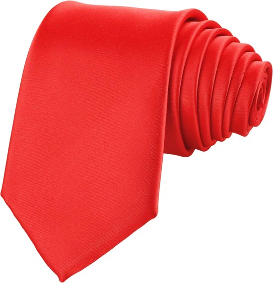 Fako Fashion® - Cravate - Uni - Satin - 8cm - 145cm - Rouge