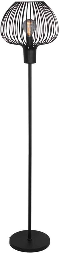 Open vloerlamp Arraffone | 1 lichts | zwart | metaal | Ø 32 cm | 180 cm hoog | woonkamer / staande lamp | modern / sfeervol design