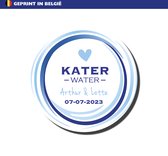 Katerwater 6cm | 60mm | Sticker | Etiket | Gepersonaliseerd | Met naam | Per 12 | Kater water | Feest | Trouw | Hangover kit | Vrijgezellen | Bedankje