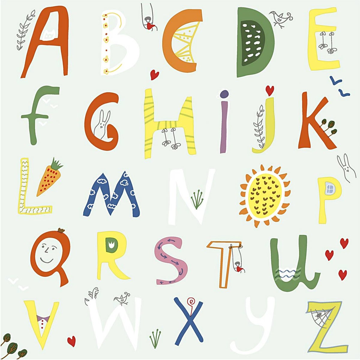 Table Napkins. Alphabet. size 33x33 cm. 20 pc/ 1 pack