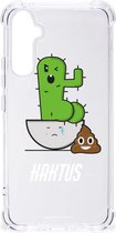 Siliconen Hoesje Geschikt voor Samsung Galaxy A34 Telefoon Hoesje met doorzichtige rand Cactus Poo