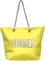 Miami Beach | XL Strandtas met rits | Zwemtas | Shopper | Weekendtas | 50 x 40 | Embroidered Yellow