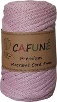 Cafuné Macrame Koord- Premium - 5 mm-Roze-40 meter-Gevlochten Koord-Gerecycled Katoen-Touw-Haken-Breien-Weven-Poef Haken-Kussen Haken-Gehaakte Mand-Macramé Pakket- Haken voor beginners