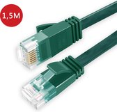 BukkitBow - Cat6 - U/UTP Kabel – Netwerkkabel – Extra Plat – 1.5 Meter – Groen