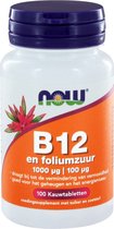 Now Foods - Vitamine B-12 1000 µg en Foliumzuur 100 µg - 100 Kauwtabletten