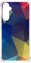 Telefoon Hoesje Geschikt voor Samsung Galaxy A34 Hoesje maken met transparante rand Polygon Dark