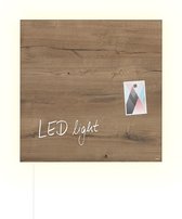 Sigel glasmagneetbord - Artverum - LED - 48x48mm - Natural Wood - SI-GL405