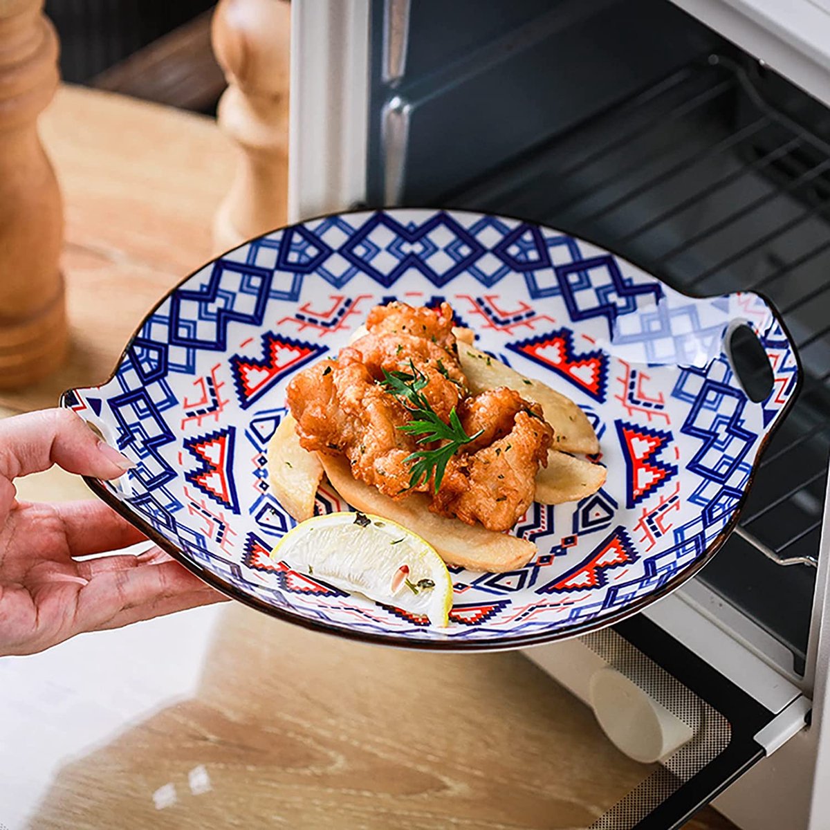 Assiettes à salade en céramique Set de quatre pièces rondes avec