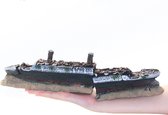 Décoration d'aquarium - Navire coulé Titanic - Ornements réalistes en résine pour l'aménagement paysager des aquariums - Durable et stable - Idéal pour les aquariums d'eau douce et d'eau salée