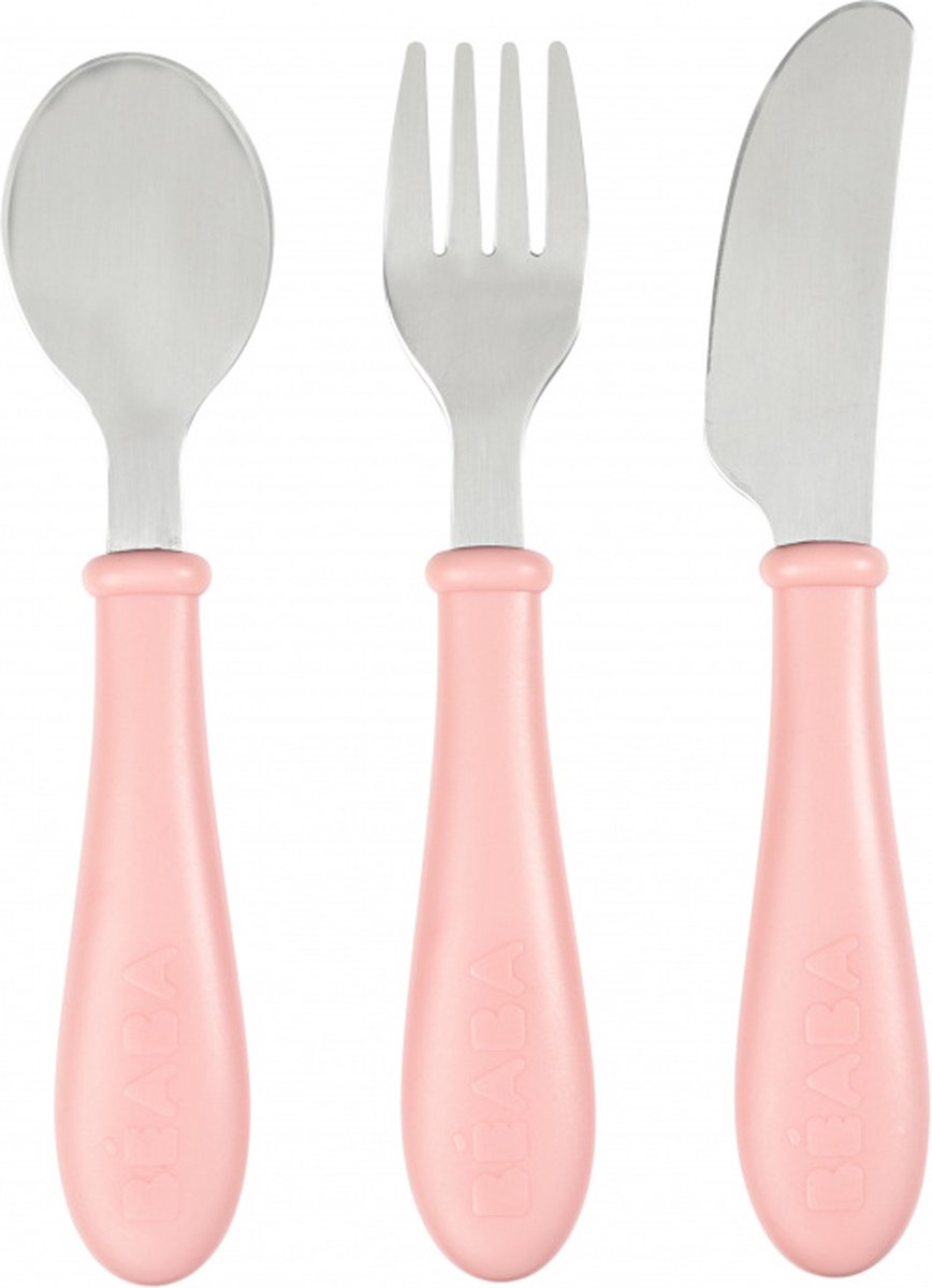 Goedkoopste Béaba Bestek 3-Delig Old Pink 12 Maanden