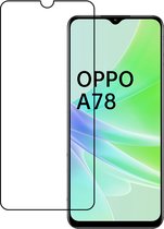 Screenprotector Geschikt voor OPPO A78 5G Screenprotector Glas Full Cover - Screenprotector Geschikt voor OPPO A78 Screenprotector Full Cover