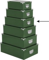 5Five Opbergdoos/box - 2x - groen - L36 x B24.5 x H12.5 cm - Stevig karton - Greenbox
