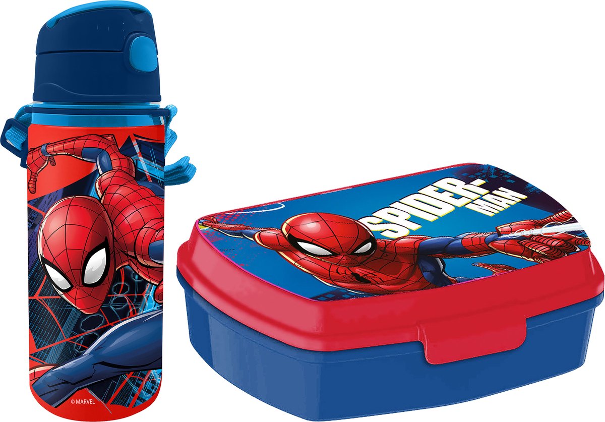 2x tasses en plastique Marvel Spiderman bleu 7,5 cm - Vaisselle pour enfants  /