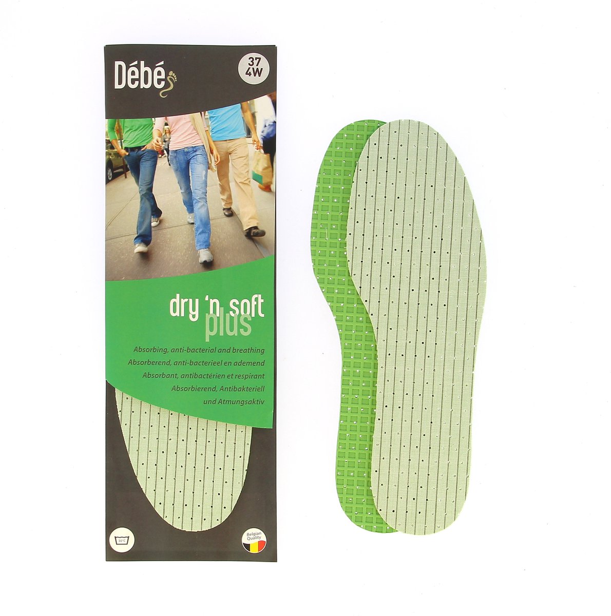 DEBE Dry 'n soft plus - Inlegzool met absorberend vicose en zacht latex - 37