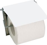 MSV Porte-rouleau de papier toilette pour mur / mur - Couverture en métal et bois MDF - blanc ivoire