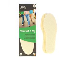 DEBE Coton soft 'n dry junior - Zachte katoenen inlegzolen - 34