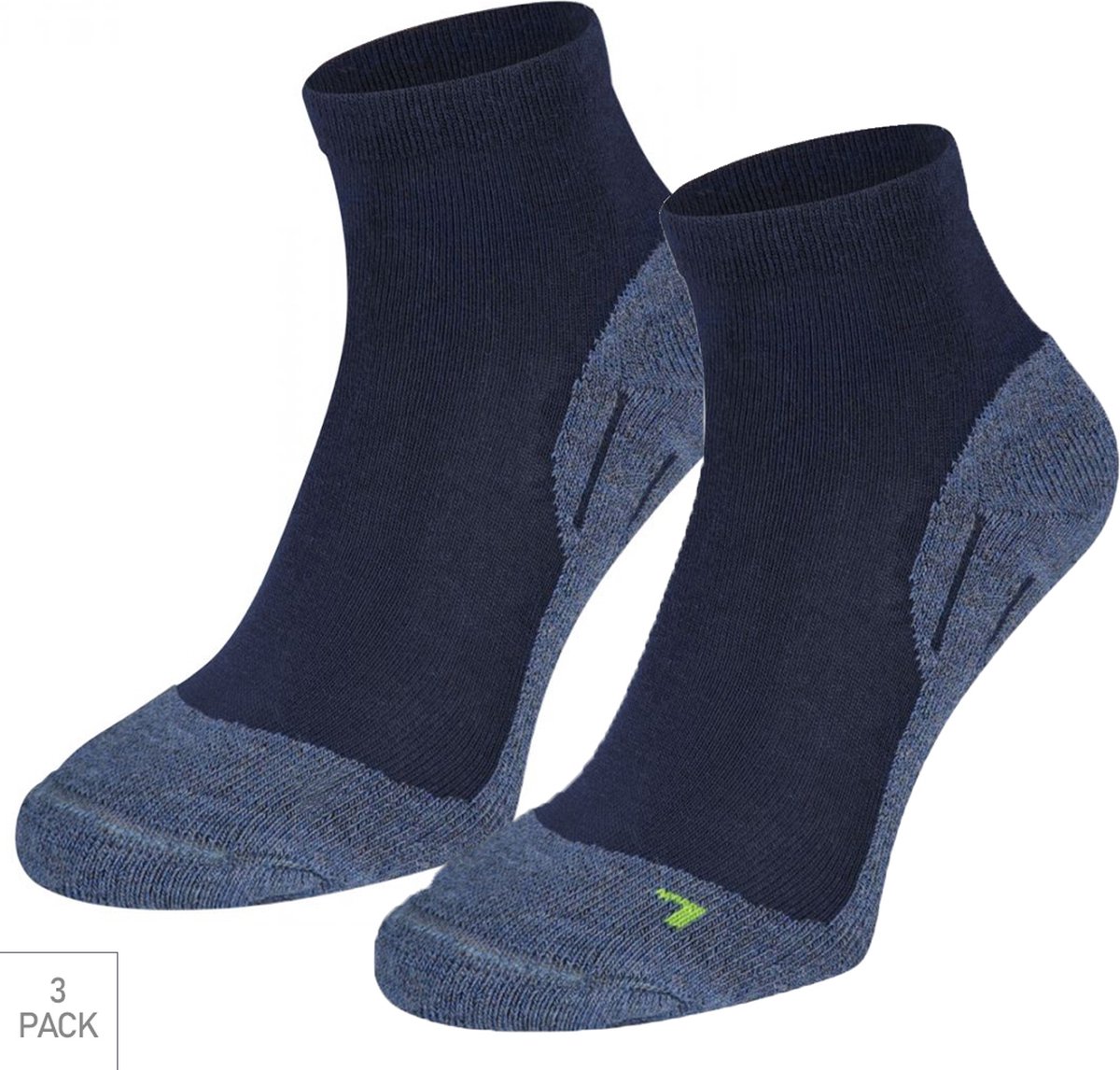 Boru Bamboo 3-Pack Quarter Wandelsokken XP Bamboe Hypoallergeen Heren Dames marine 39-42 2343 Blauw