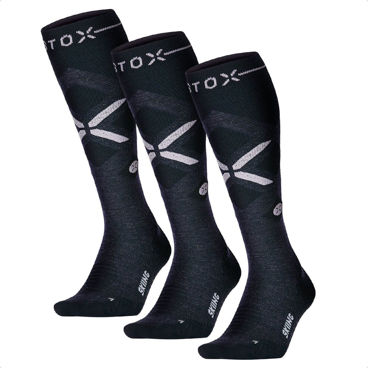 STOX Energy Socks Skisokken Dames 3 Pack Compressiekousen Merino Wol Sokken Ski & Snowboard Compressie Sokken : 36-38 Roze
