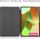 Hoesje Geschikt voor Lenovo Tab P12 Pro Hoes Case Tablet Hoesje Tri-fold - Hoes Geschikt voor Lenovo Tab P12 Pro Hoesje Hard Cover Bookcase Hoes - Zwart