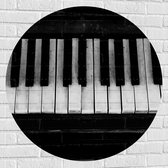 Muursticker Cirkel - Toetsen van een Keyboard - 90x90 cm Foto op Muursticker