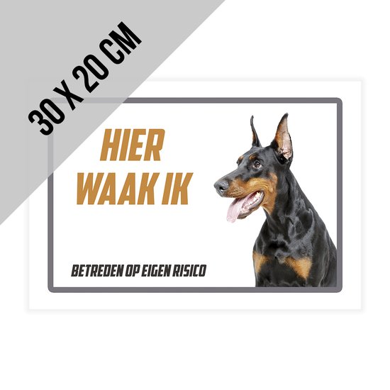 Wandbord - Hier waak ik Berner Sennen - Metalen wandbord - Mancave