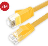 BukkitBow - Cat6 - U/UTP Kabel – Netwerkkabel – Extra Plat – 3 Meter – Geel