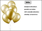 300x Luxe Ballon pearl goud 30cm - biologisch afbreekbaar - Festival feest party verjaardag landen helium lucht thema