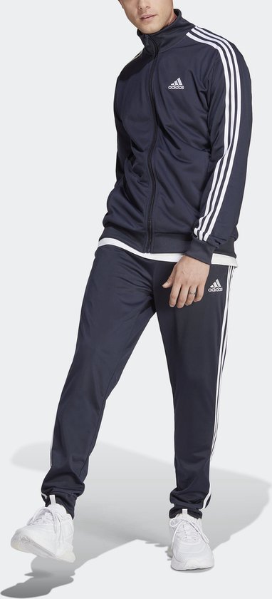 adidas Sportswear Basic 3-Stripes Tricot Trainingspak - Heren - Blauw - 2XL  | bol.com