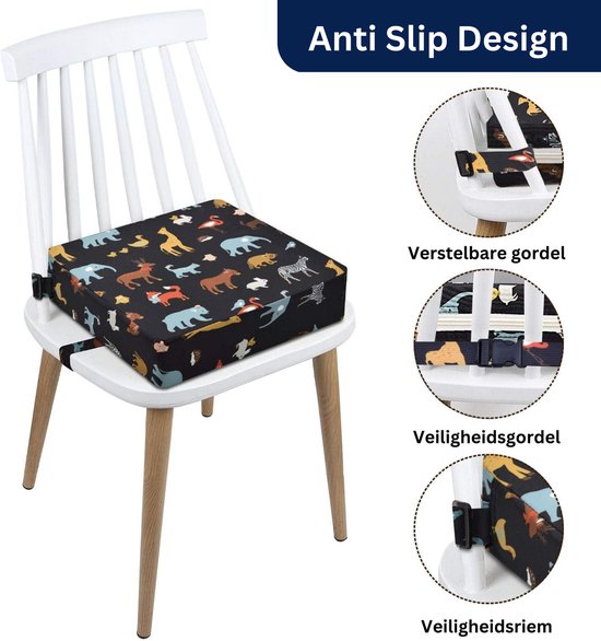 Stoelverhoger - Dieren - 8cm hoog - Verhoogkussen - Stoelverhoger voor kinderen - Stoelverhoger voor eetkamerstoel - Stoelverhoger eettafel - Zitverhoger - peuter van Angel Baby — afbeelding 4