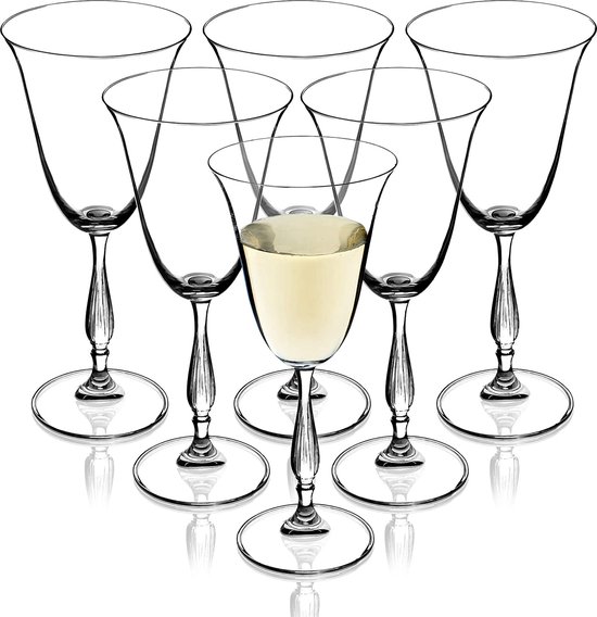 Excelsa 60492 Color Wine Set met 6 wijnglazen, glas, zwart