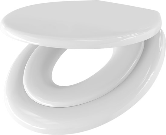 WC Bril met Verkleiner - Toiletbril met Kinderzitting - Velvalux Naresa - Family Toiletbril - Kinder Toiletzitting - Softclose - Quickrelease - Afklikbaar - Wit