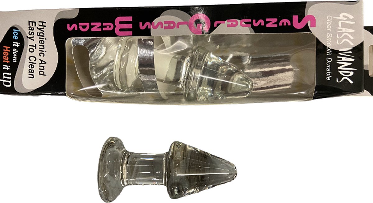 Goedkoopste Glaswands Unieke Transparante Glas Dildo Plug - ca. 10 CM