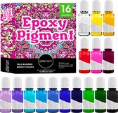 Allerion Epoxy Pigment Set – Knutselset – 16 verschillende kleurstoffen – Epoxy Resin Set