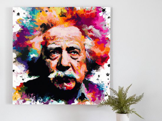 Einstein's Colorful Explosions kunst - 60x60 centimeter op Canvas | Foto op Canvas - wanddecoratie