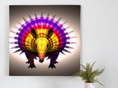 Vibrant Armadillo Burst kunst - 100x100 centimeter op Canvas | Foto op Canvas - wanddecoratie