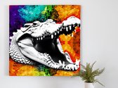 Monsieur Croc kunst - 60x60 centimeter op Canvas | Foto op Canvas - wanddecoratie