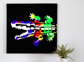 Crazy croc colors | Crazy croc colors | Kunst - 80x80 centimeter op Dibond | Foto op Dibond