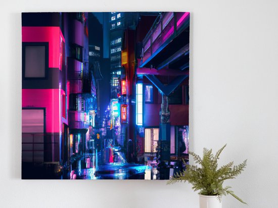 The city sleeps kunst - 40x40 centimeter op Canvas | Foto op Canvas - wanddecoratie