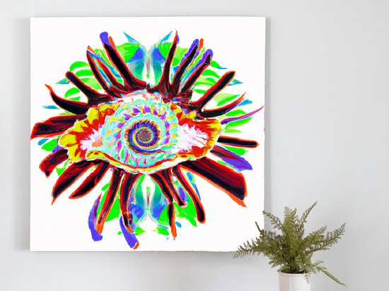 Vibrant Clam Burst kunst - 60x60 centimeter op Canvas | Foto op Canvas - wanddecoratie