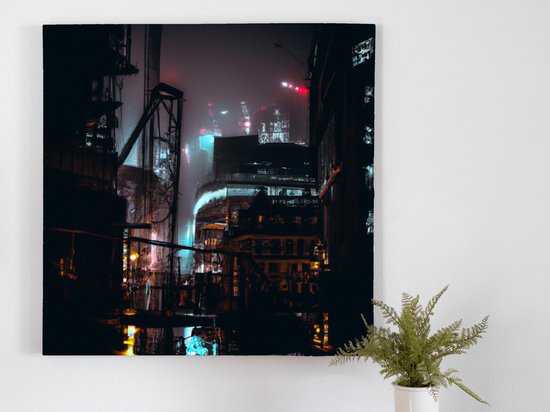 Cyber City Industrie kunst - 40x40 centimeter op Canvas | Foto op Canvas - wanddecoratie