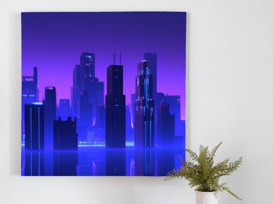 Big Block City kunst - 40x40 centimeter op Canvas | Foto op Canvas - wanddecoratie