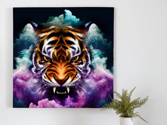 Tiger clouds | Tiger clouds | Kunst - 40x40 centimeter op Canvas | Foto op Canvas - wanddecoratie schilderij