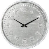 HAES DECO - Horloge Murale 39 cm Grijs - Cadran Moderne avec Chiffres - Klok Ronde en Métal Horloge Murale Horloge à Suspendre Horloge de Cuisine