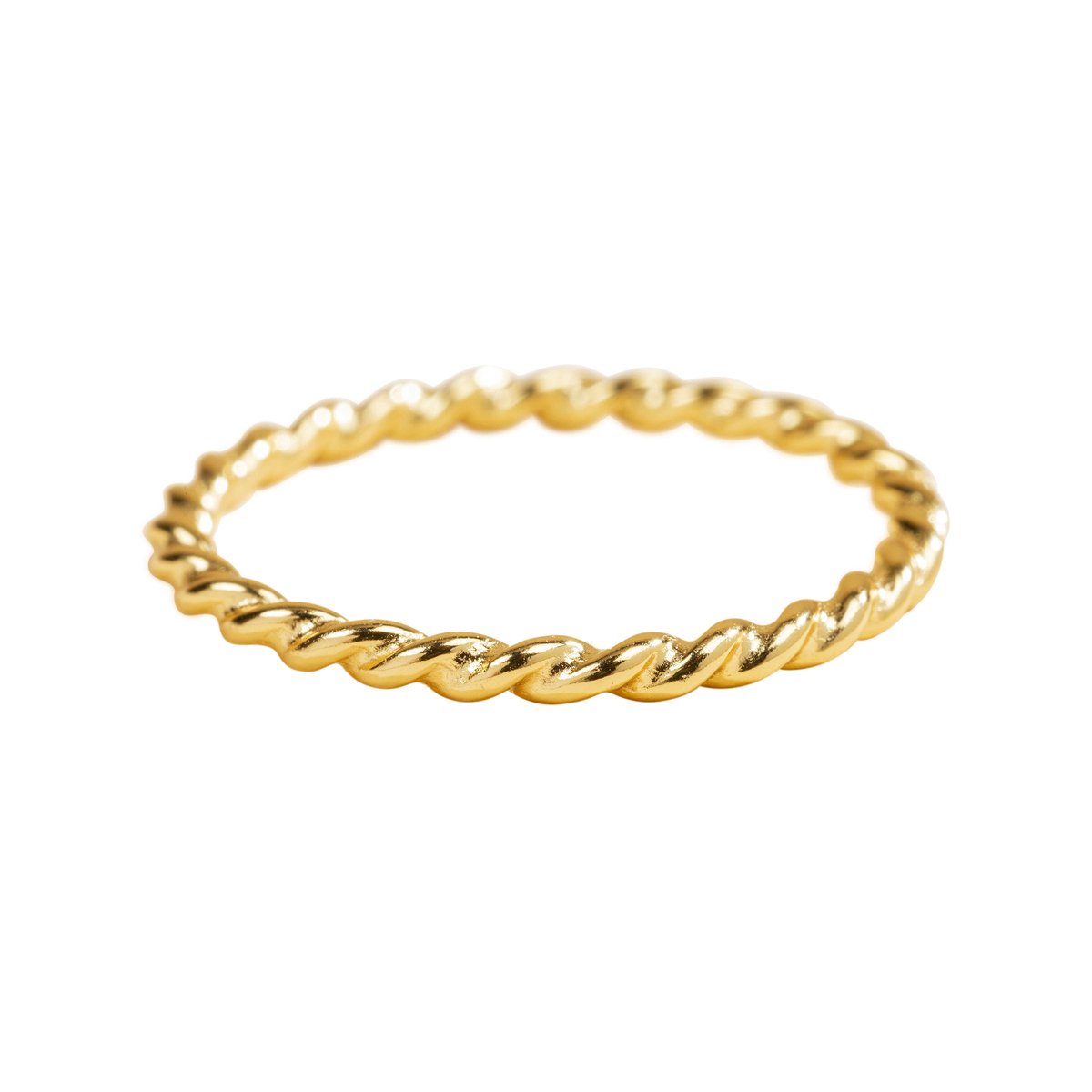 Rebelle Amsterdam - Goudkleurige Gedraaide Ring - Gold Plated - 18 Karaat - Cadeautip - Aanschuifring