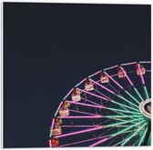 PVC Schuimplaat- Gekleurd Reuzenrad met Neonverlichting - 50x50 cm Foto op PVC Schuimplaat