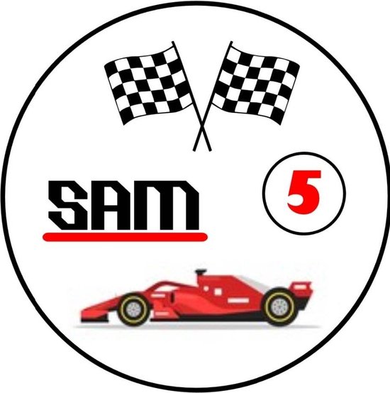 25 x Cars Stickers Met Naam Leeftijd - Verjaardag auto - Racewagen - Gepersonaliseerd - Sluitstickers - Kinderfeest Traktatie - Uitdelen - Uitdeeltraktatie - Wensetiket - Rond - 40mm - Glossy sticker