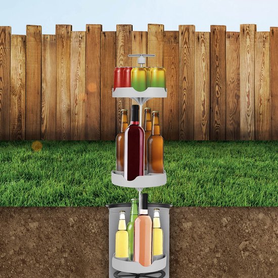 EASYmaxx Flessenkoeler voor buiten, fles- en blikjeskoeler, met grondgat, tot 13 flessen en blikjes (0,33 l tot 1 l), klimaatneutraal en efficiënt dranken en gerechten bewaren van Easymaxx — afbeelding 5