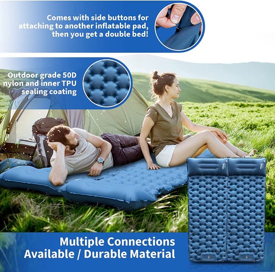 Camping isomat Plein air - matelas gonflable ultra-léger avec coussins  intégrés, pompe... | bol.com