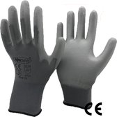 Duurzame Werkhandschoenen met PU Palm Coating voor Heren - Veiligheid en Bescherming voor Tuinieren, Klussen, Werken en Bouwen - Nitril Professionele Handschoenen - Maat L