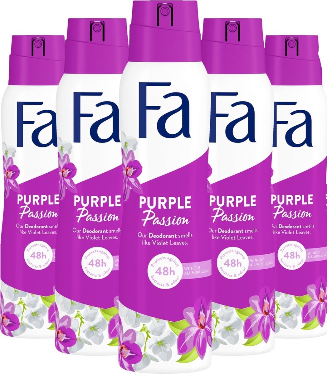 Fa Deodorant Deospray - Purple Passion 150 ml - Multipak 5 stuks - Fa